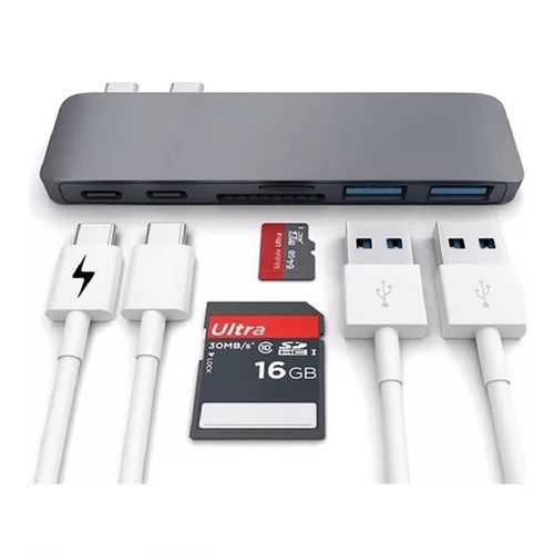 Hub para Macbook doble USB-C a USB-C x 2 / USB 3.0 x 2