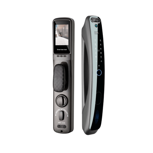 Cerradura Smart con cámara, pantalla GC Electric, 6 métodos de acceso, gris
