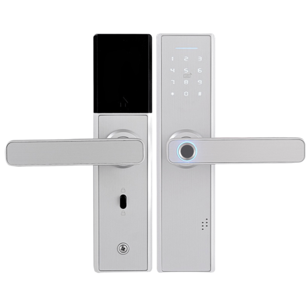 Cerradura smart GC Electric, 5 métodos de apertura, conexión wifi, plateado