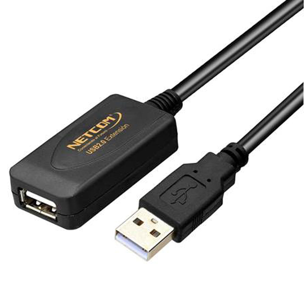 Cable Extensión USB 2.0 Activo Netcom Macho a Hembra 20 Metros