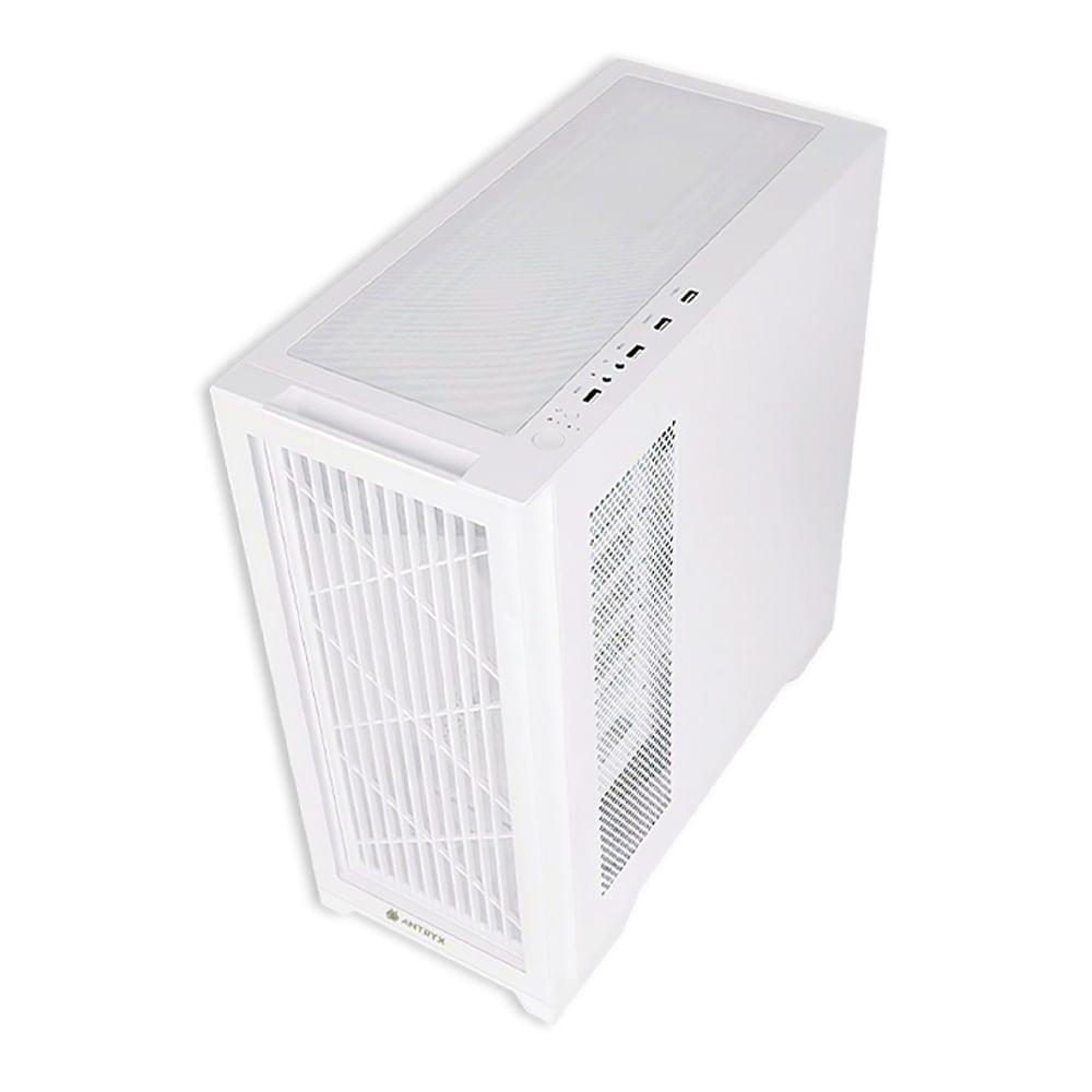Imagen 2 del producto Gabinete Antryx FX730 ARGB, ATX/M-ATX/ITX, 4 ventiladores, Panel lateral vidrio templado, sin fuente, blanco