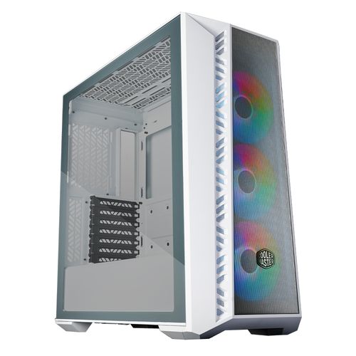 Gabinete Cooler Master Masterbox MB520 Mesh, Mini-ITX / Micro-ATX /ATX/SSI CEB, Panel lateral vidrio templado, sin fuente, blanco