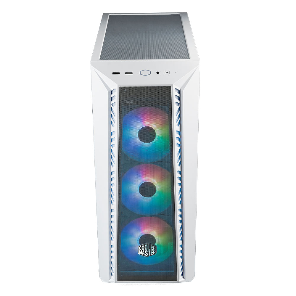 Imagen 2 del producto Gabinete Cooler Master Masterbox MB520 Mesh, Mini-ITX / Micro-ATX /ATX/SSI CEB, Panel lateral vidrio templado, sin fuente, blanco