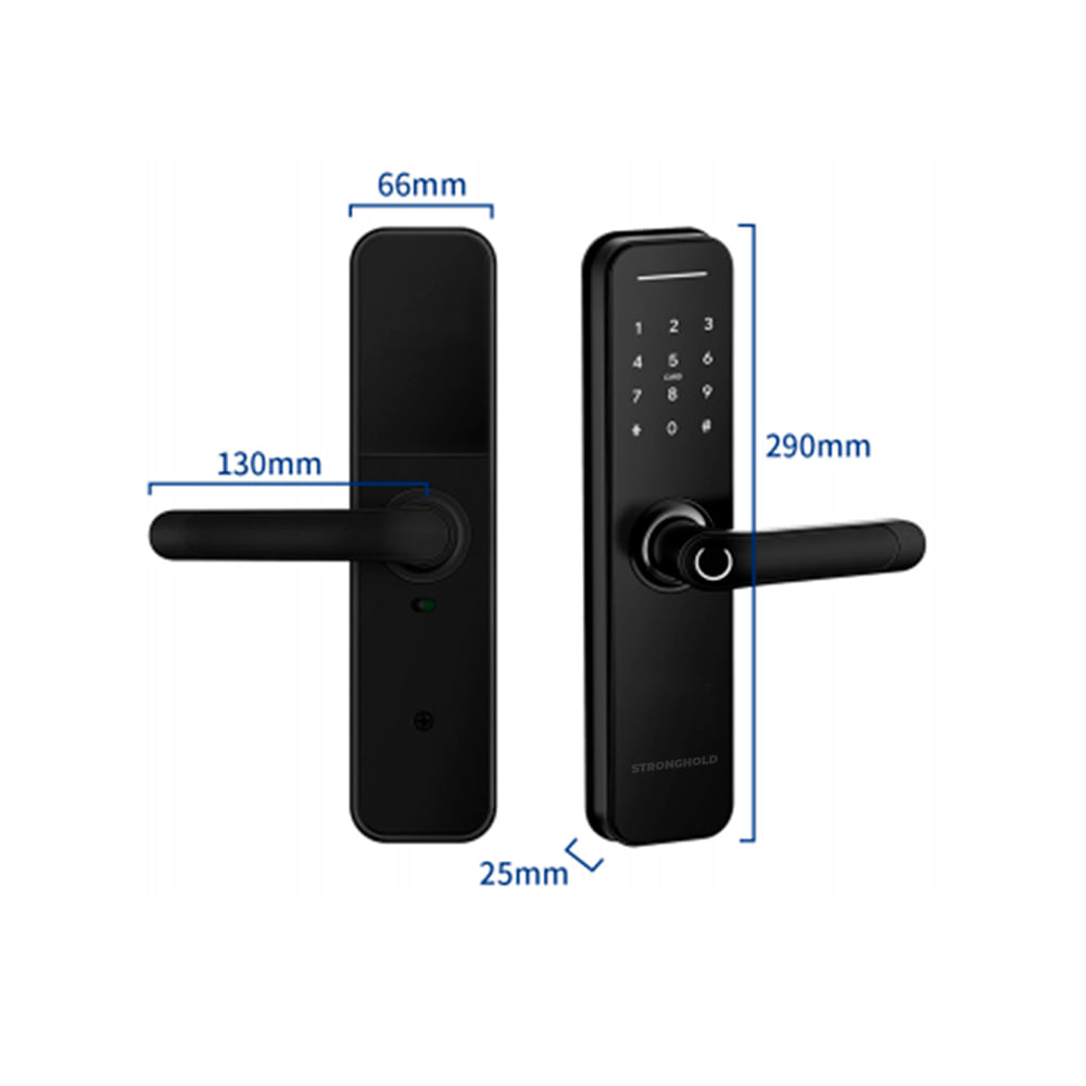 Imagen 2 del producto Cerradura bluetooth Stronghold Master wifi, 6 métodos de apertura, resistente al agua IP55, negro