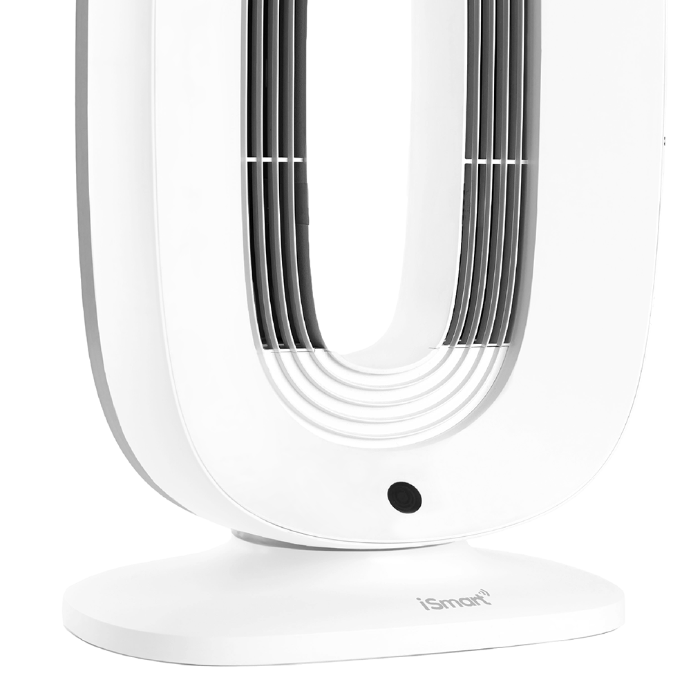 Imagen 2 del producto Ventilador inteligente iSmart, 12 W, 4 velocidades, APP, compatible Alexa y Google Assistant, blanco