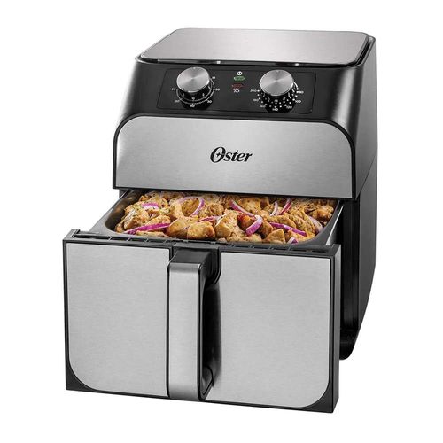 Freidora de aire Oster CKSTAF68T 1700w, 6.8 litros, temperatura máx 200°C, plateada