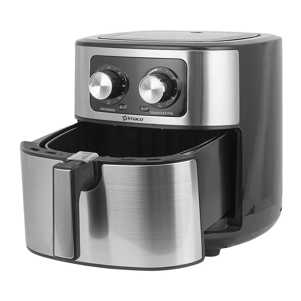 Freidora de aire Imaco AF6015M 1500w, 6 litros, temperatura máx. 200°C, plateado