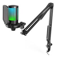 Micrófono Fifine Ampligame A6T RGB (incluye Brazo) - Black