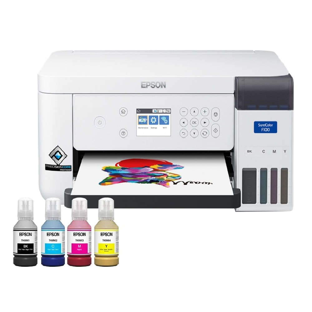 Imagen 1 del producto Impresora de Sublimacion Epson SureColor F170 USB 2.0 Wifi + 4 botellas de Tinta