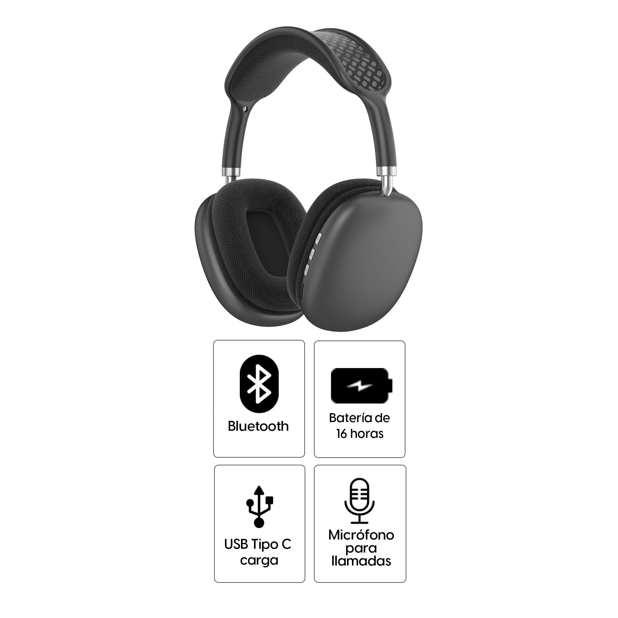 Imagen 2 del producto Audífonos bluetooth on ear Decibel Space micrófono integrado, máx. 16 horas, TF card, negro