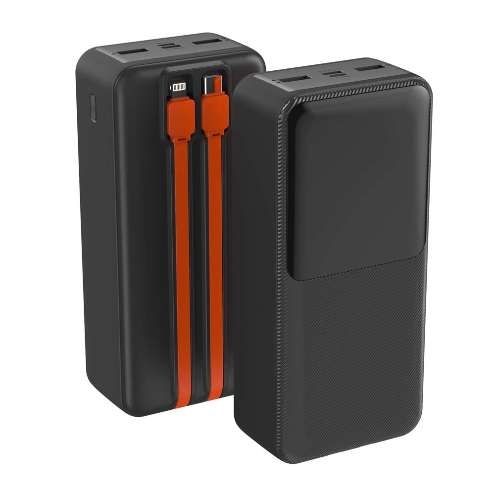 Batería externa Coolbox GMobile 30000 mAh,  22.5W, 2 usb + 2 tipo c, negro