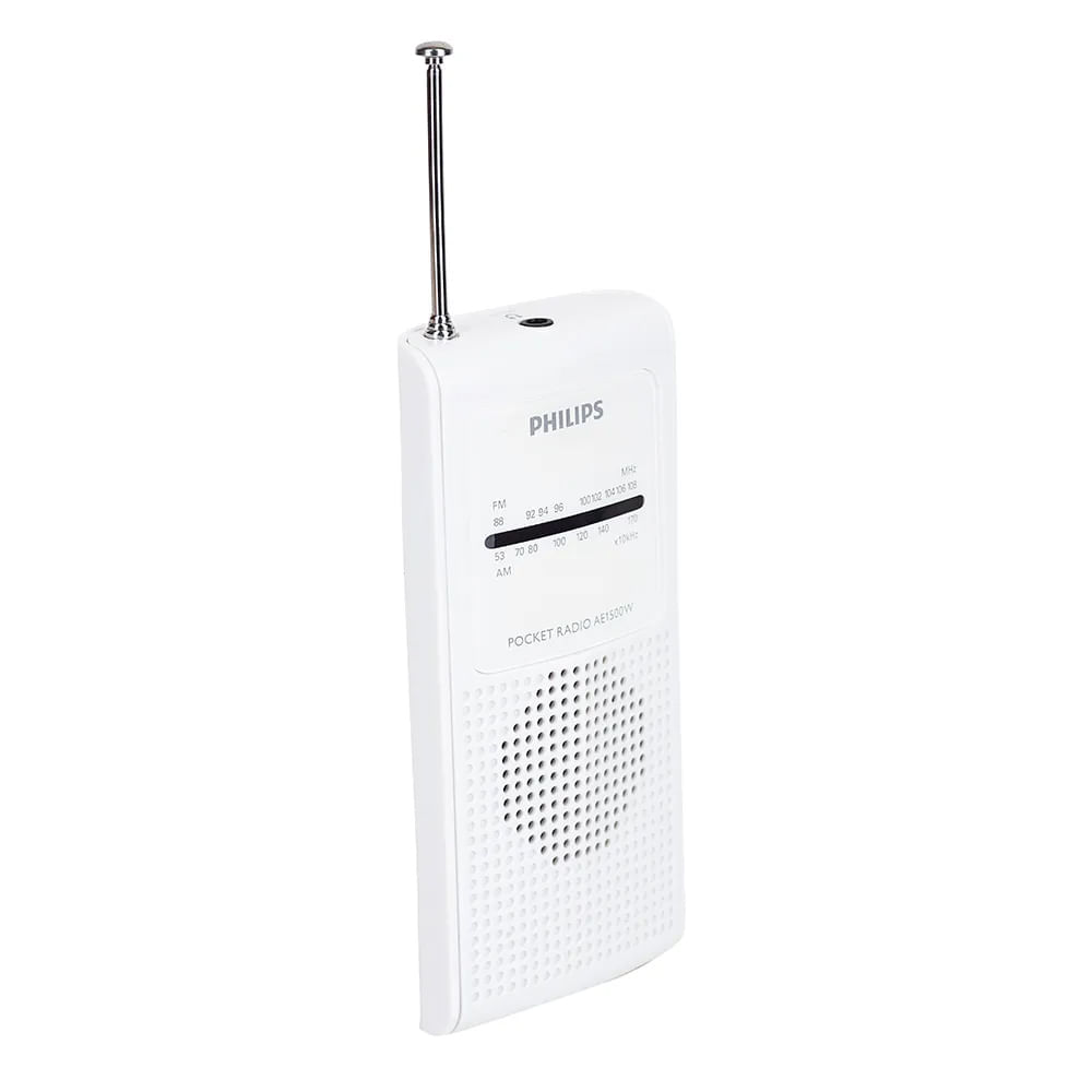 Imagen 2 del producto Reacondicionado: Radio Portátil Philips AE1500, sintonizador AM/FM, altavoz integrado, entrada 3.5mm, blanco