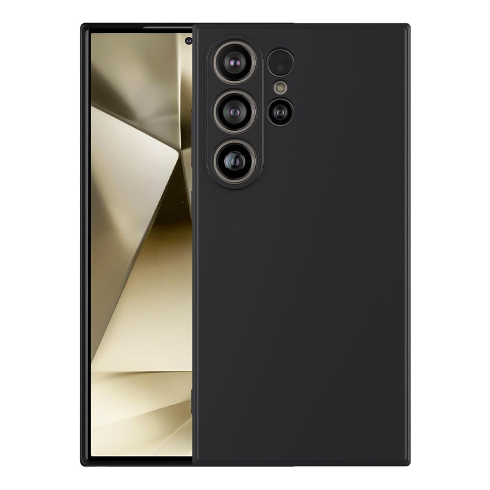 Case para Samsung Galaxy S24 Ultra, amortiguador de choques, Protección de cámaras, silicona negro