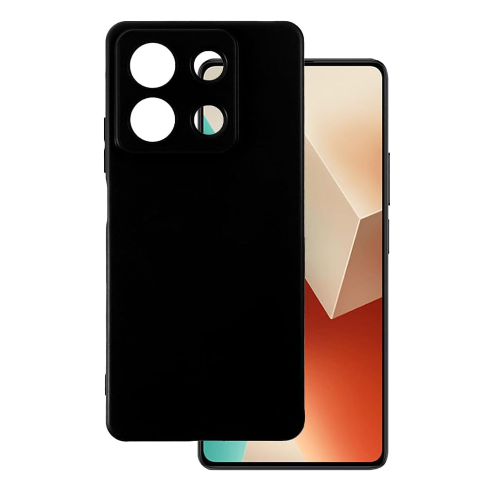 Case para Xiaomi Redmi Note 13, amortiguador de choques, Protección de cámaras, silicona negro