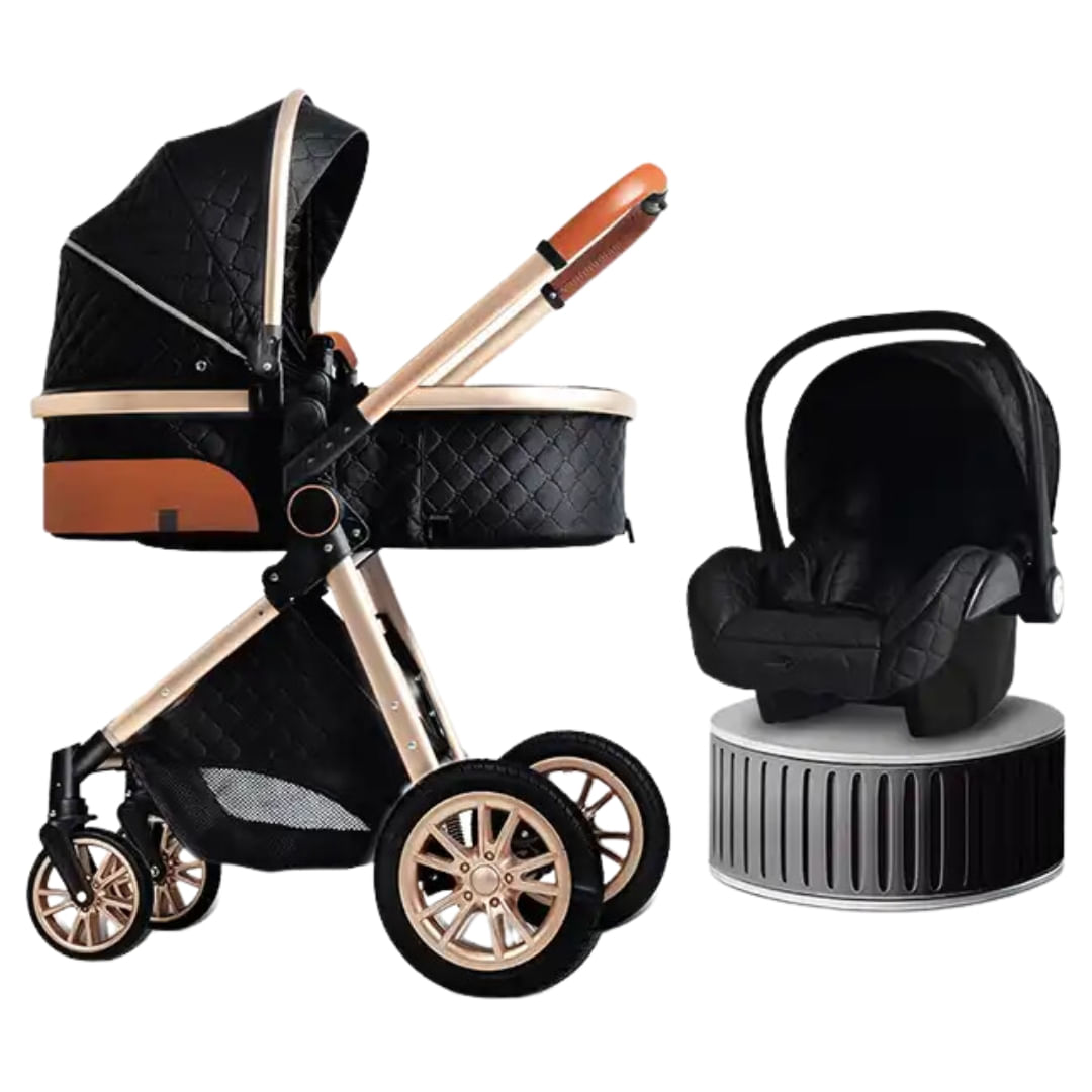 Coche Dolce Baby Siena Travel System, 4 en 1, con silla de auto, antialérgico, negro