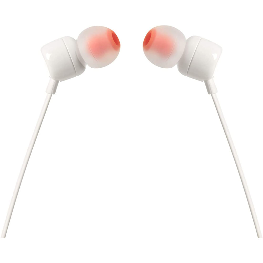 Imagen 2 del producto Reacondicionado: Audífonos in ear con micrófono JBL T110 cable plano, conector 3.5 mm, control de música y llamadas, blanco