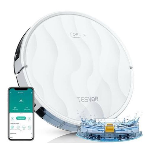 Aspiradora Robot Tesvor 5200 mAh, filtro HEPA, blanco