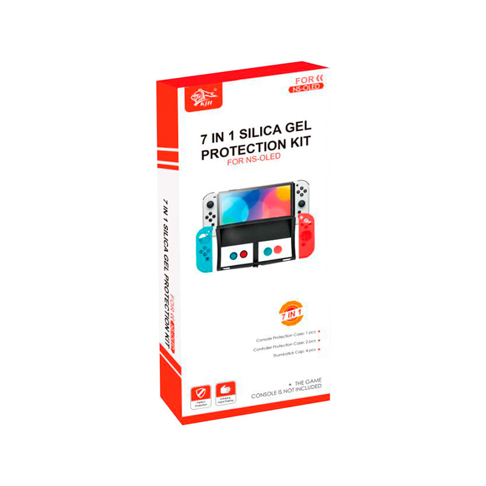 Imagen 1 del producto Estuche 7 In 1 Silicona Gel Protection Kit Nintendo Switch Oled Red Blue