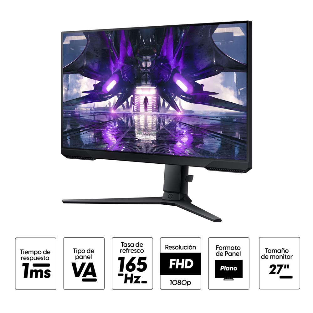 Imagen 2 del producto Monitor plano 27"" Samsung Odyssey G3 Panel VA, FHD, 1 ms, 165 Hz, FreeSync (reempacado)