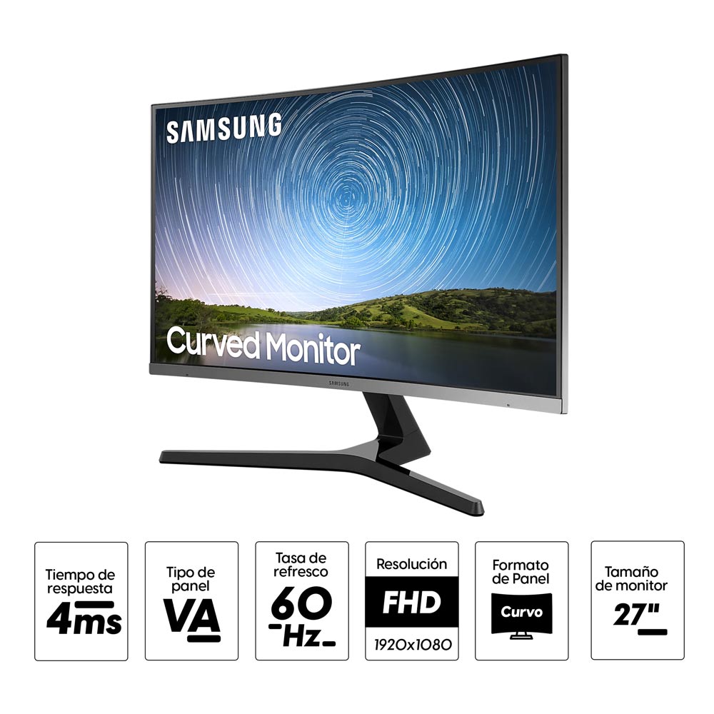 Imagen 2 del producto Monitor curvo 27"" Samsung LC27R500FHLXPE, Panel VA, FHD, 4 ms, 60 Hz, FreeSync (reempacado)