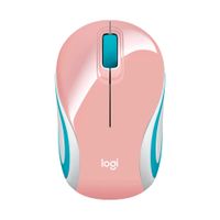 Reacondicionado: Mouse mini inalámbrico Logitech M187 receptor usb, 1000 dpi, 3 botones, usa pila, rosado