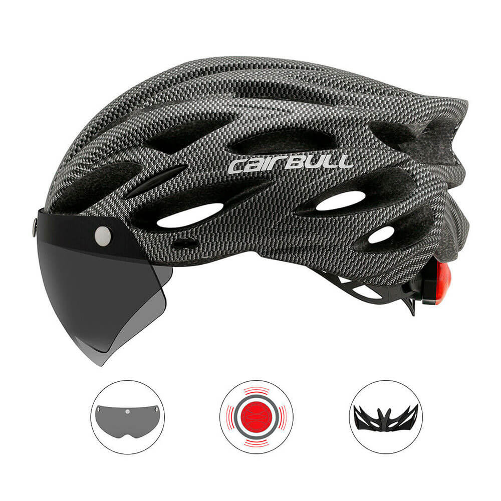 Imagen 2 del producto Reacondicionado: Casco multi deportivo Cairbull M/L 3 en 1 visor y visera extraíble, 22 salidas 54-61 cm, gris