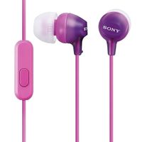 Reacondicionado: Audífonos in ear con micrófono Sony MDR-EX15AP almohadillas de silicona, conector 3.5 mm, control de llamadas, morado