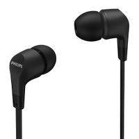 Reacondicionado: Audífonos in ear con micrófono Philips TAE1105 almohadillas intercambiables, conector 3.5 mm, control de música y llamadas, negro