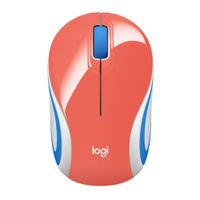 Reacondicionado: Mouse mini inalámbrico Logitech M187 receptor usb, 1000 dpi, 3 botones, usa pila, coral