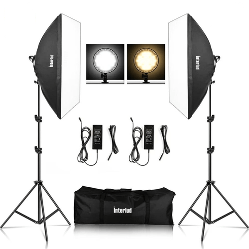 Kit Iluminación Softbox LED y Parantes Profesional FYI260018 Interlud