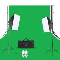 Kit fotografía Interlud profesional video fondo verde + parantes + soft box iluminación + maletín negro - FYI260012