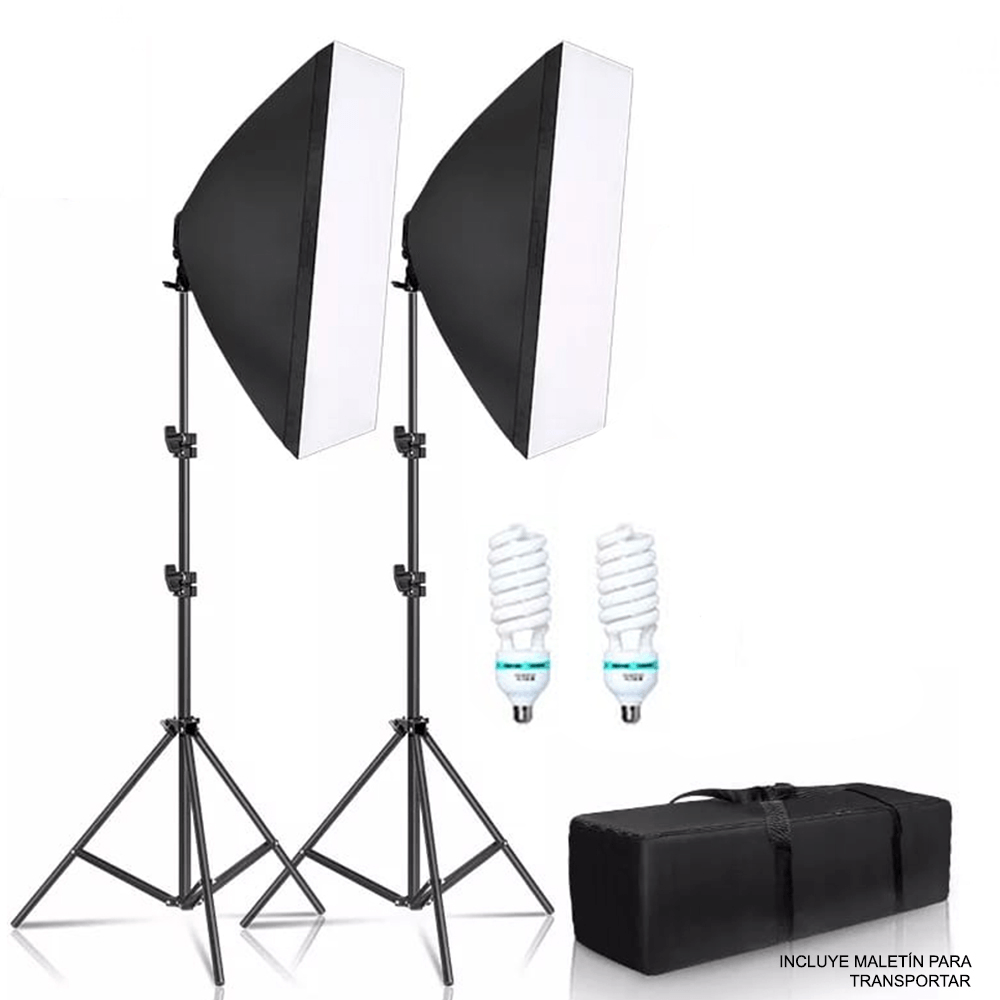 Imagen 1 del producto Kit de luces Interlud Soft Box, fotografía y video, 2 luces 105W 6500K