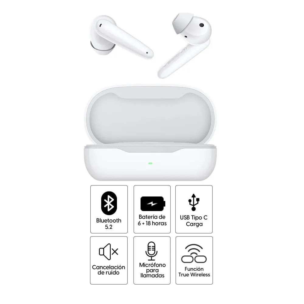 Imagen 2 del producto Reacondicionado: Audífonos bluetooth True Wireless Huawei Freebuds SE duración máx. 6 horas, cancelación de ruido, blanco