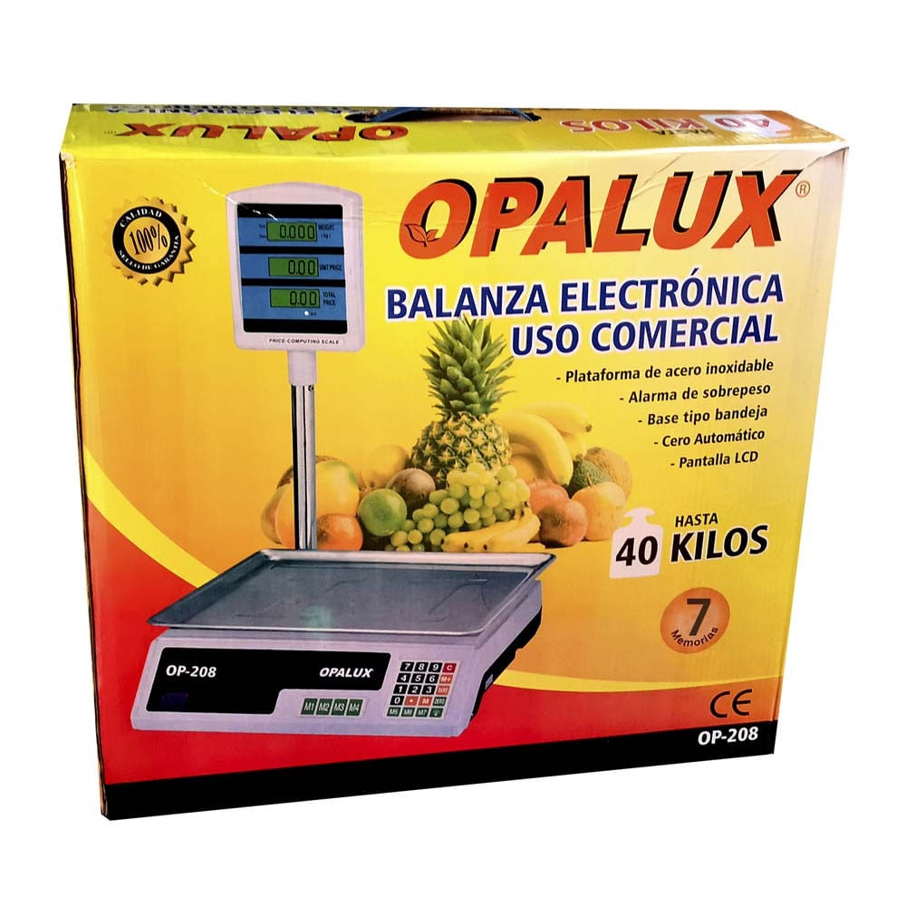 Imagen 2 del producto Balanza de mesa con brazo electrónica Opalux máx. 40 kg , 7 memorias, pantalla LCD (reempacado)