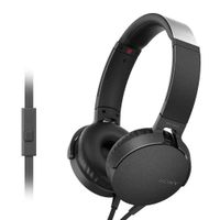 Reacondicionado: Audífonos on ear con micrófono Sony MDRXB550AP almohadillas acolchadas, conector 3.5 mm, control de música y llamadas, negro