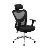 Reacondicionado: Silla de oficina ejecutiva Proshopper Genova SN24, respaldar y cabecera en malla, 150 kg, negro