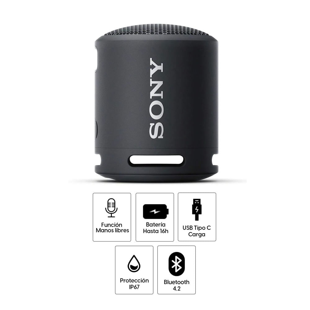 Imagen 2 del producto Reacondicionado: Parlante bluetooth portátil Sony Extra Bass XB13 IP67, máx. 16 horas, negro