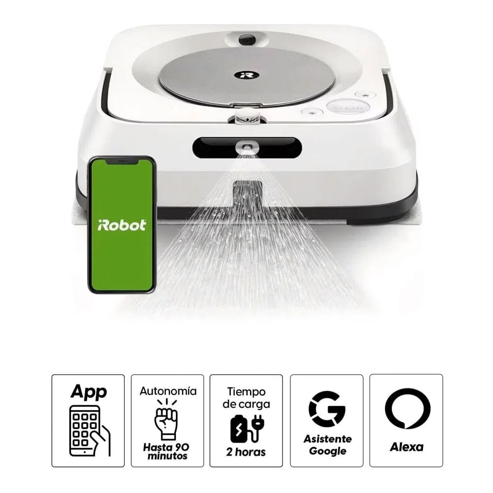 Imagen 2 del producto Trapeador iRobot Braava Jet M6 control Alexa o Google Assistant (reempacado)