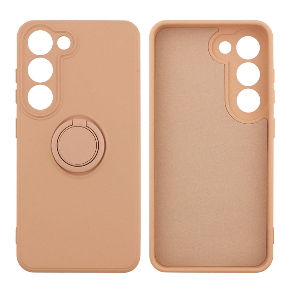 Imagen 2 del producto Case para Samsung Galaxy S23 Plus con anillo de soporte, amortiguador de choques, protección de cámaras, rosado