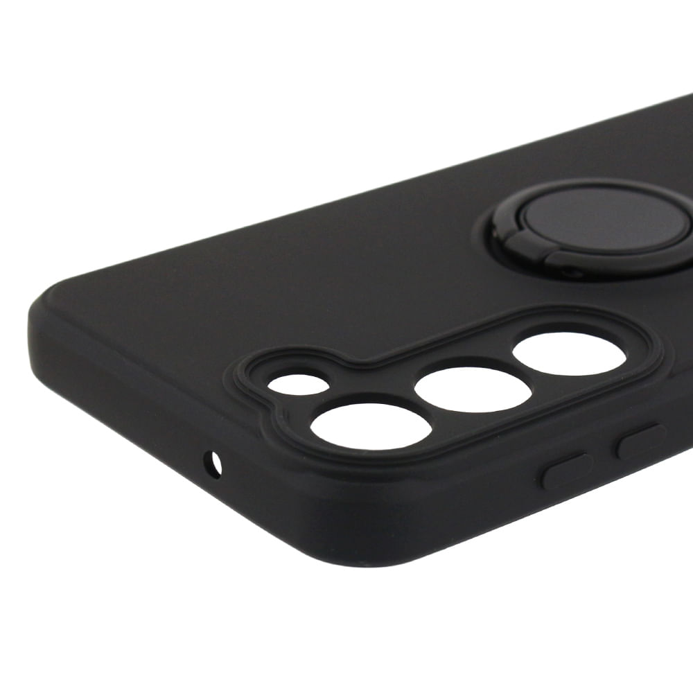 Imagen 2 del producto Case para Samsung Galaxy S23 Plus con anillo de soporte, amortiguador de choques, protección de cámaras, negro