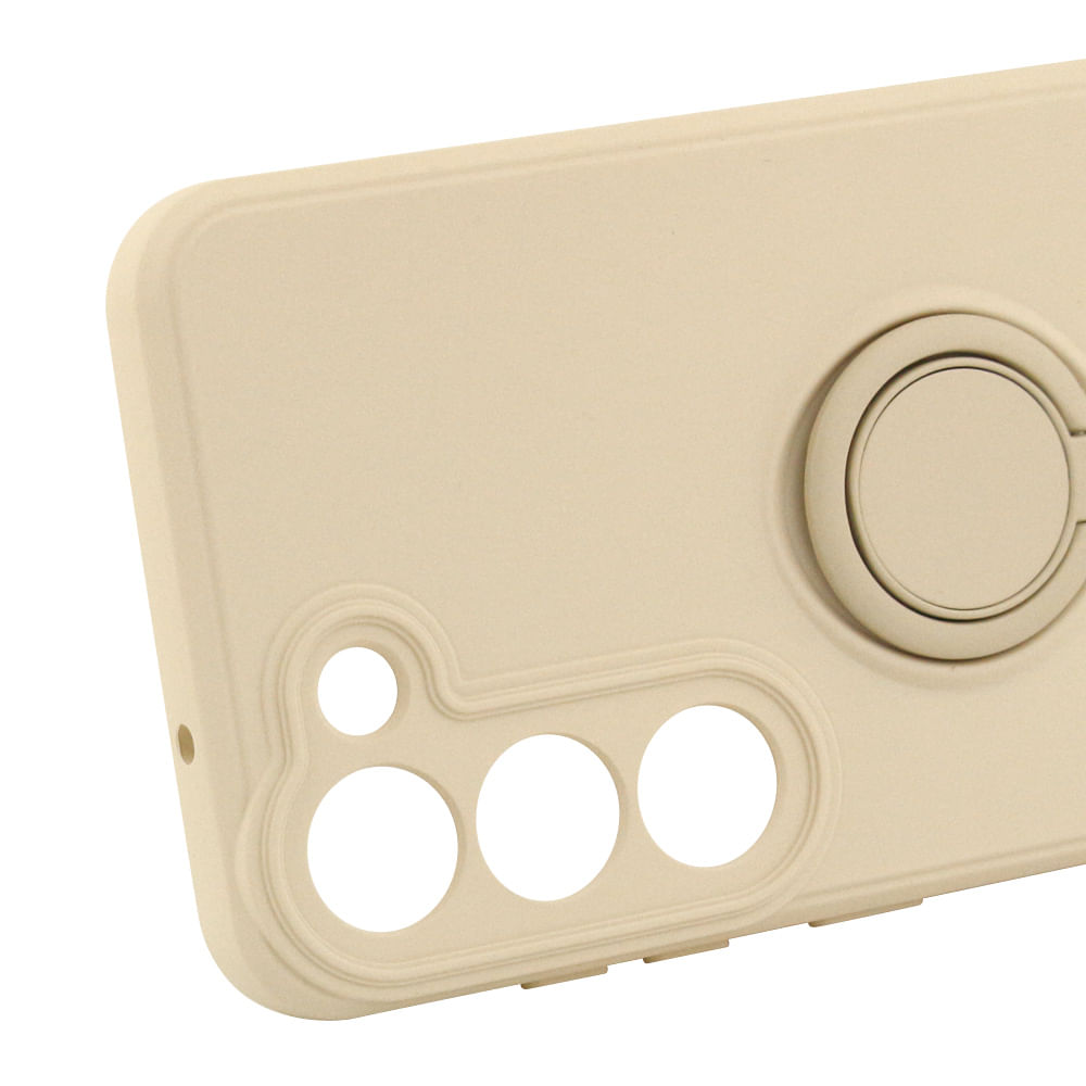 Imagen 2 del producto Case para Samsung Galaxy S23 Plus con anillo de soporte, amortiguador de choques, protección de cámaras, crema