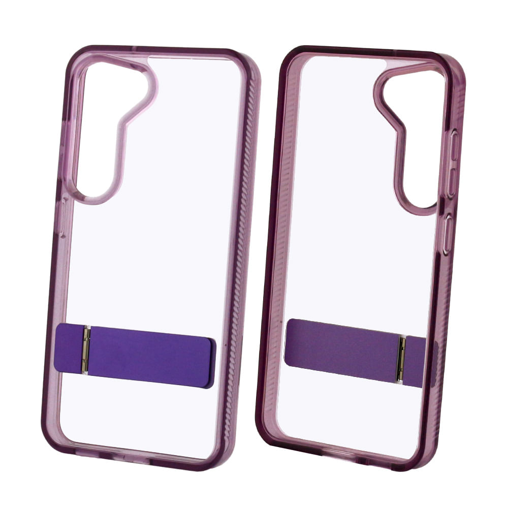 Case para Samsung Galaxy S23 Plus rígido con soporte, amortiguador de choques, morado