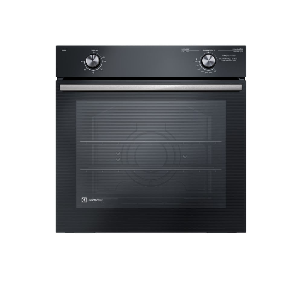 Horno empotrable a Gas Electrolux OE8GL, panel mecánico, capacidad 80 litros, negro