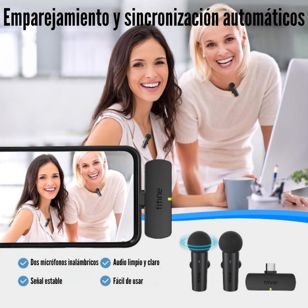 Imagen 2 del producto Micrófono inalámbrico lavalier Fifine M8 conector tipo c, hasta 7 horas, negro