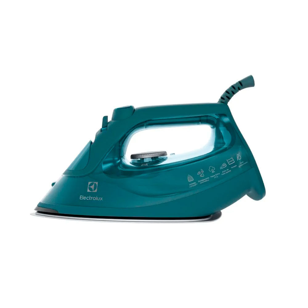 Plancha a vapor y seco Electrolux ESI80, 1500 watts, suela antiadherente, verde