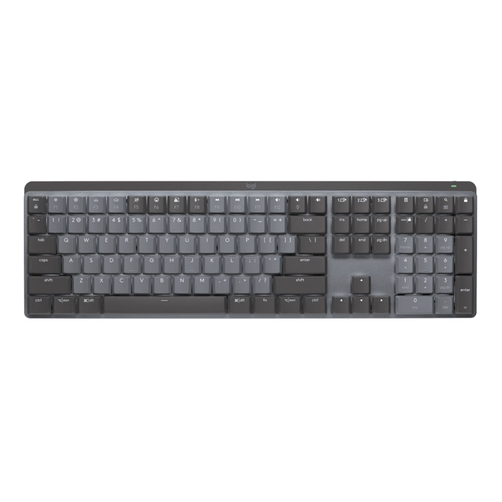 Teclado Logitech MX Mechanical, inalámbrico, bluetooth/receptor usb, grafito