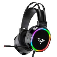 Audífonos gamer Coolbox T4G Hellcat 7.1 conexión USB, RGB, negro