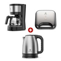 Combo: Cafetera Automatica (ECM10) + Sandwichera Efficient Inox (ESG20) + Hervidor Eléctrico 1,8L (EEK10) Electrolux