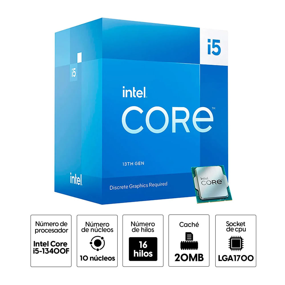 Imagen 2 del producto Procesador Intel Core i5-13400F, 2.5GHZ, 6+4 cores, LGA1700