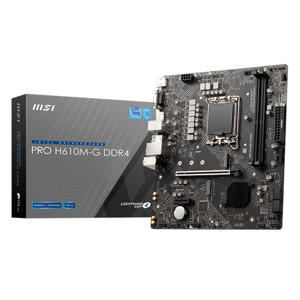 Imagen 1 del producto Placa Madre MSI Pro H610M-G, DDR4, LGA1700, Micro ATX